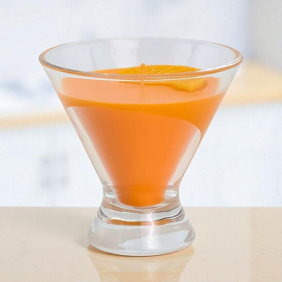 2-PK - 5oz Cocktail Glass Candles – Al Fresco Spritz – Citrus Floral Scent - Picture 2 of 7